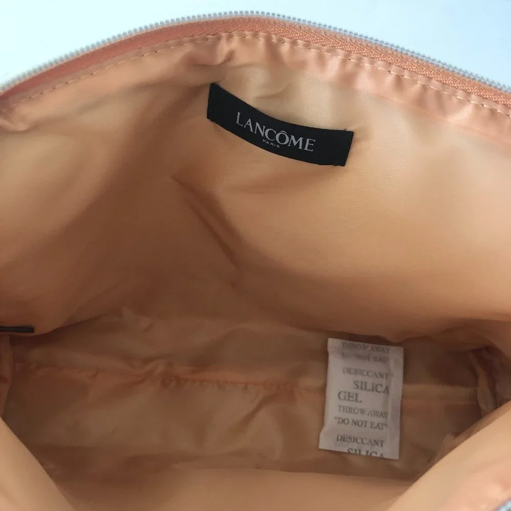 Lancome Pouch Cosmetic Bag Yellow Gold Sparkle Canvas New NEW